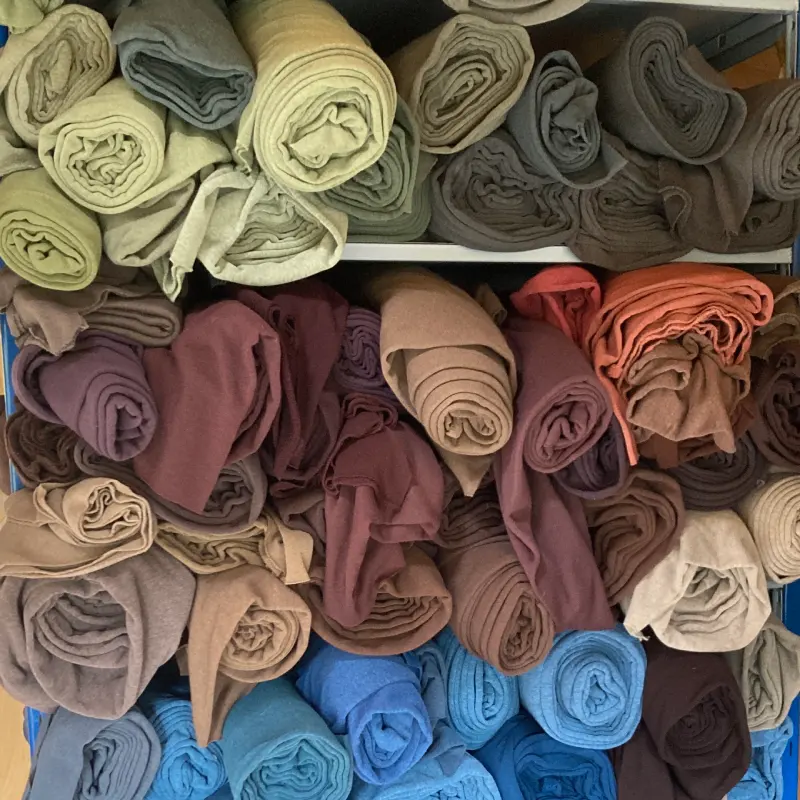 close up of the rolls of fine fleece Feeline Clothng uses for a range garments and accessories 